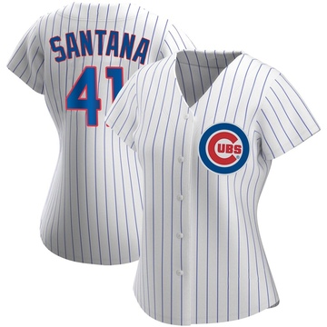 White Authentic Carlos Santana Women's Chicago Cubs Home Jersey