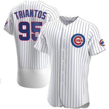 White Authentic James Triantos Men's Chicago Cubs Home Jersey