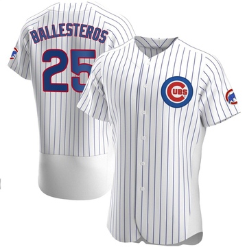 White Authentic Moises Ballesteros Men's Chicago Cubs Home Jersey