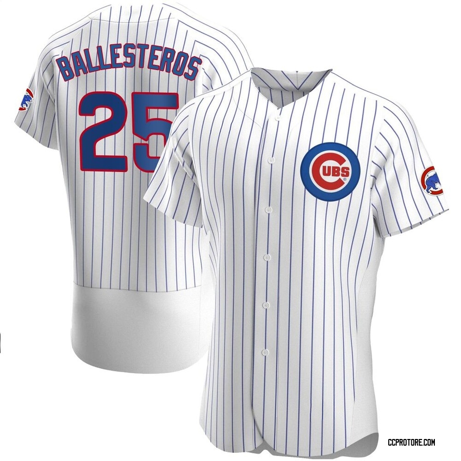 White Authentic Moises Ballesteros Men's Chicago Cubs Home Jersey