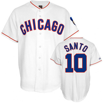 White Authentic Ron Santo Men's Chicago Cubs 1968 Throwback Jersey