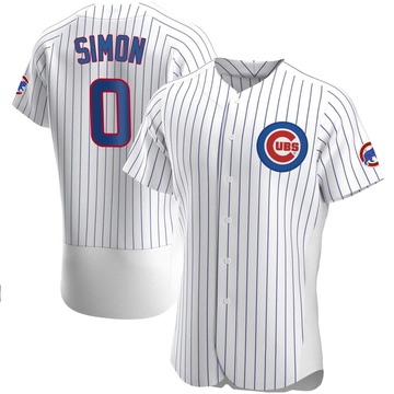 White Authentic Ronny Oliver Simon Men's Chicago Cubs Home Jersey