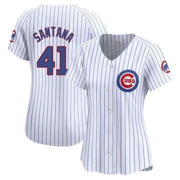 White Limited Carlos Santana Women's Chicago Cubs Home Jersey