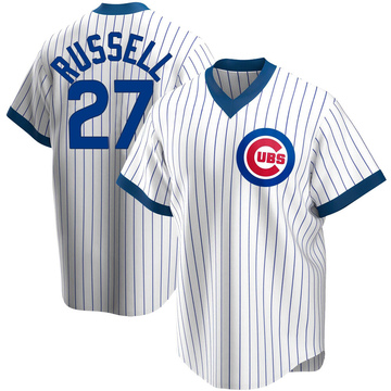 White Replica Addison Russell Men's Chicago Cubs Home Cooperstown Collection Jersey