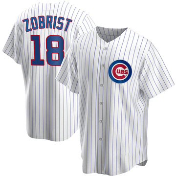 White Replica Ben Zobrist Men's Chicago Cubs Home Jersey