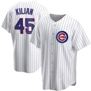 White Replica Caleb Kilian Men's Chicago Cubs Home Jersey