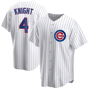 White Replica Caleb Knight Men's Chicago Cubs Home Jersey