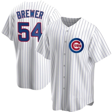 White Replica Colten Brewer Youth Chicago Cubs Home Jersey