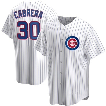 White Replica Edward Cabrera Men's Chicago Cubs Home Jersey