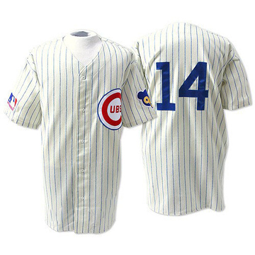 White Replica Ernie Banks Men's Chicago Cubs Throwback Jersey