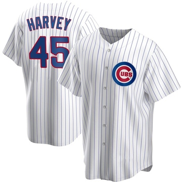 White Replica Hunter Harvey Men's Chicago Cubs Home Jersey