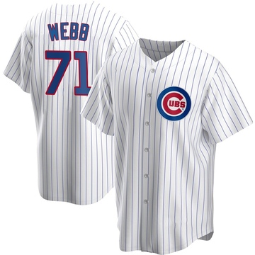 White Replica Jacob Webb Men's Chicago Cubs Home Jersey