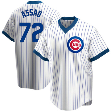 White Replica Javier Assad Men's Chicago Cubs Home Cooperstown Collection Jersey