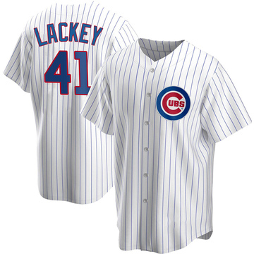 White Replica John Lackey Men's Chicago Cubs Home Jersey