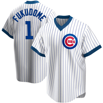 White Replica Kosuke Fukudome Men's Chicago Cubs Home Cooperstown Collection Jersey