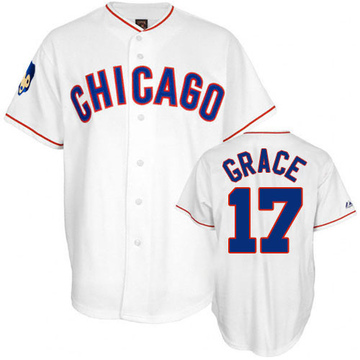 White Replica Mark Grace Men's Chicago Cubs 1968 Throwback Jersey