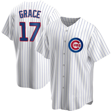 White Replica Mark Grace Men's Chicago Cubs Home Jersey