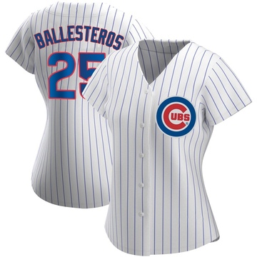 White Replica Moises Ballesteros Women's Chicago Cubs Home Jersey