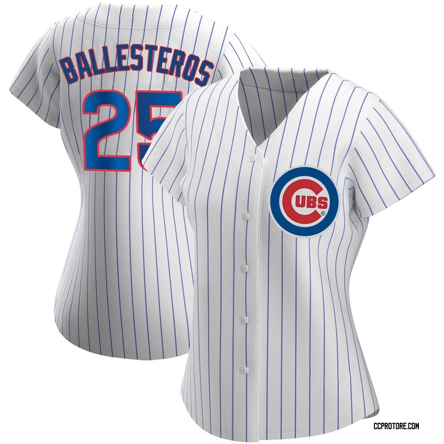 White Replica Moises Ballesteros Women's Chicago Cubs Home Jersey