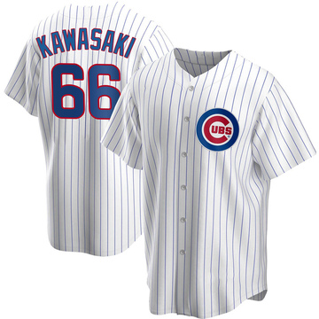 White Replica Munenori Kawasaki Men's Chicago Cubs Home Jersey