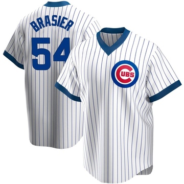 White Replica Ryan Brasier Youth Chicago Cubs Home Cooperstown Collection Jersey